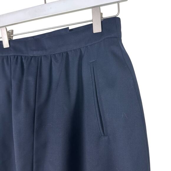Escada Margaretha Ley Navy Blue Pencil Skirt Wool Lined Size 38 - Picture 2 of 5